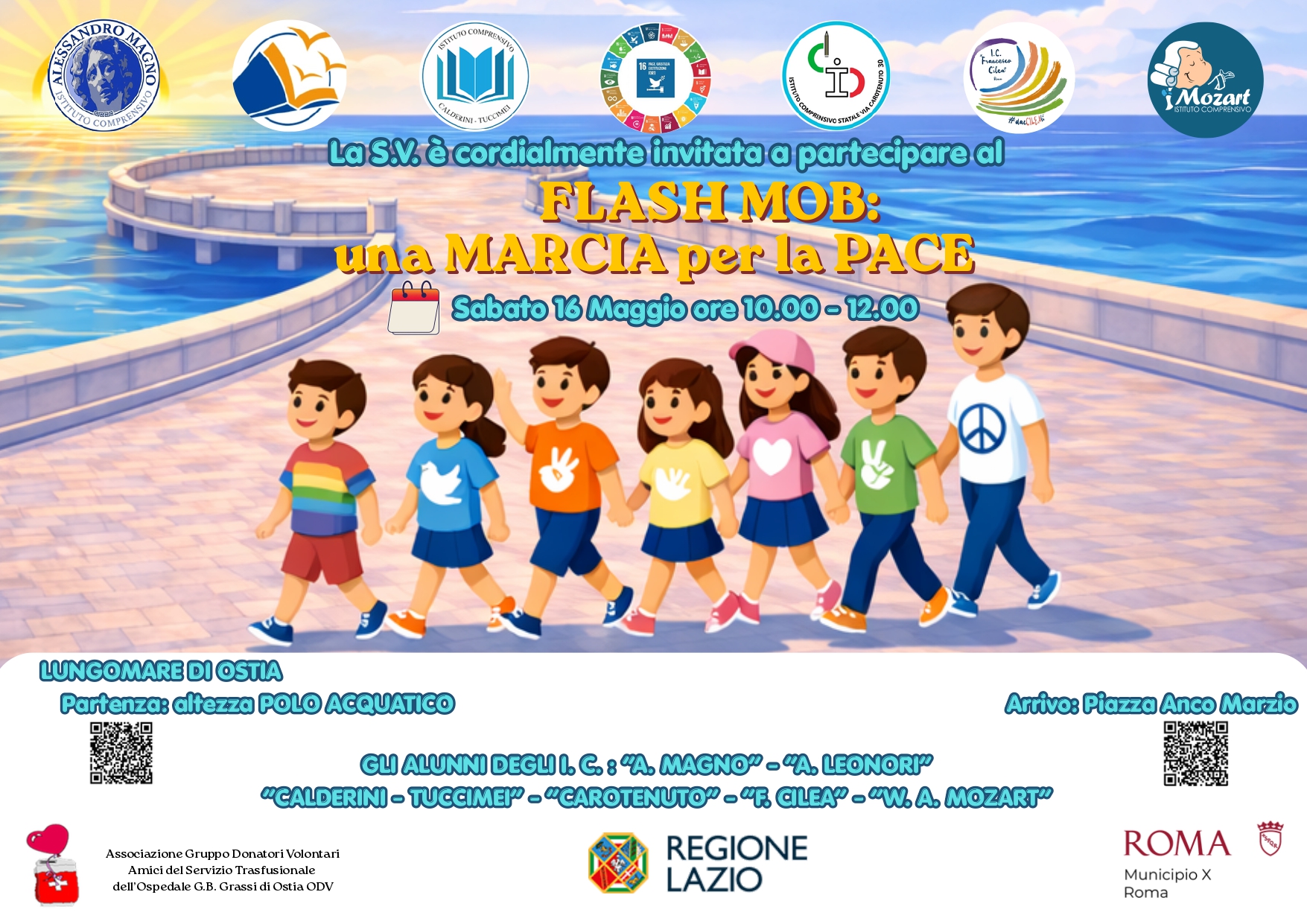 Invito e Programma per tutta la comunità scolastica alla Marcia per la Pace 16 Maggio 2026
